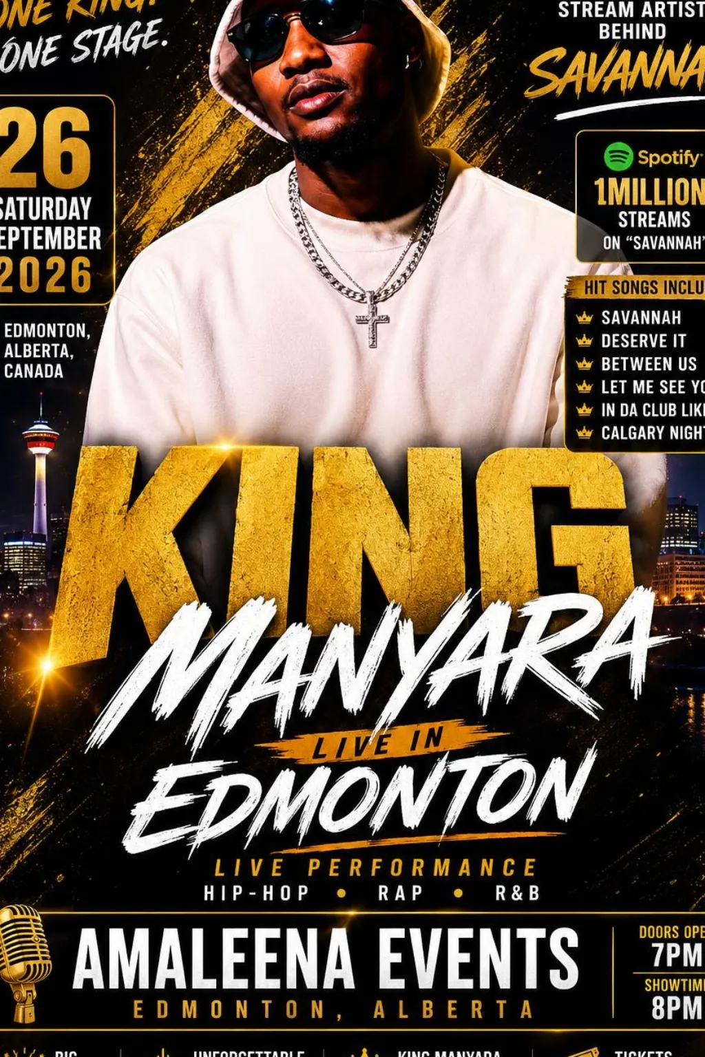 King Manyara Live In Edmonton — Edmonton poster
