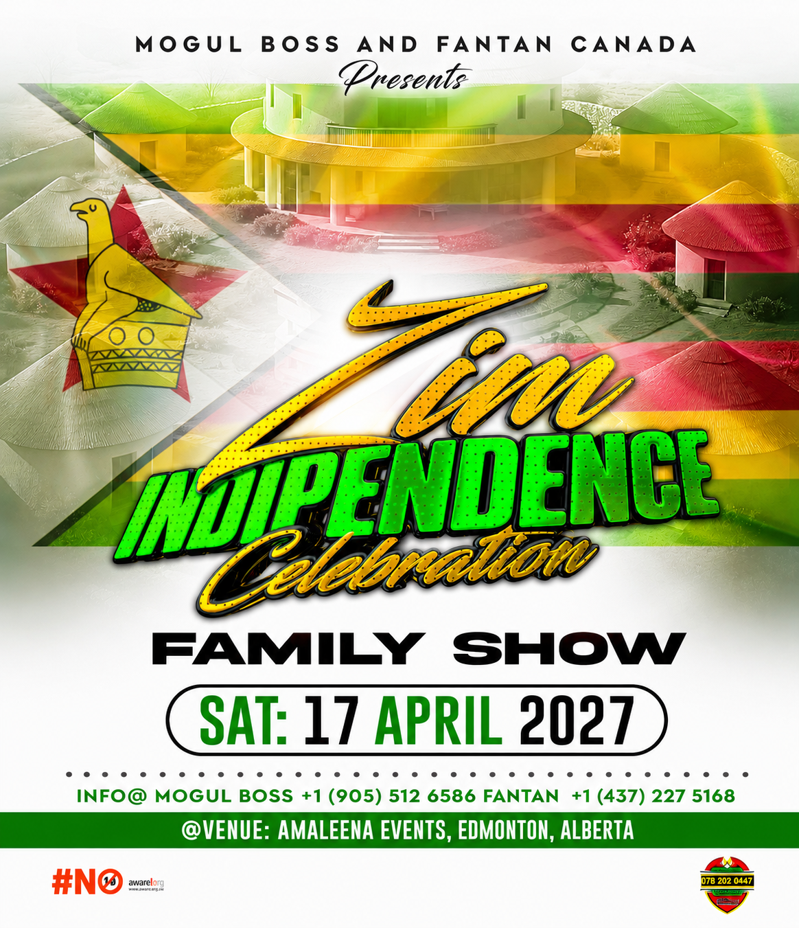 Zim Independence Celebration poster — Zimbabwean event Edmonton 2027